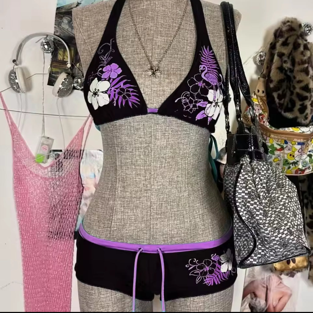 Purple Flower Swimsuit