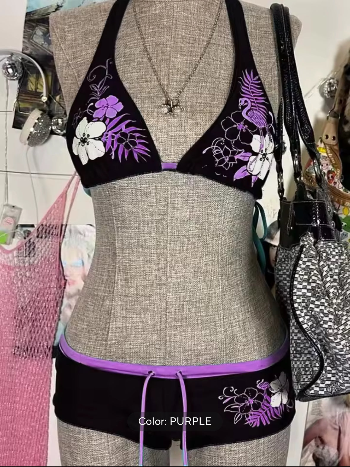 Purple Flower Swimsuit