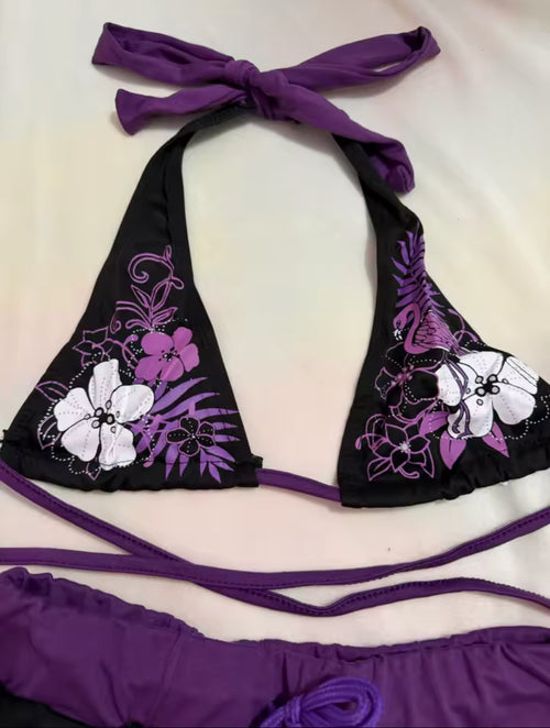 Purple Flower Swimsuit