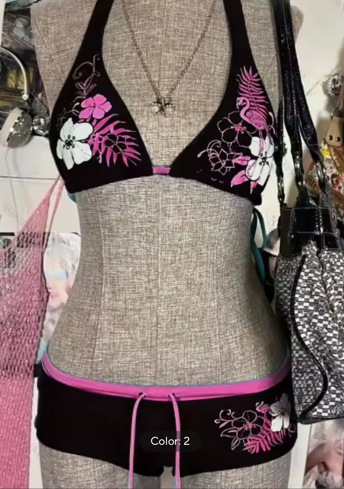 Pink Floral Swimsuit