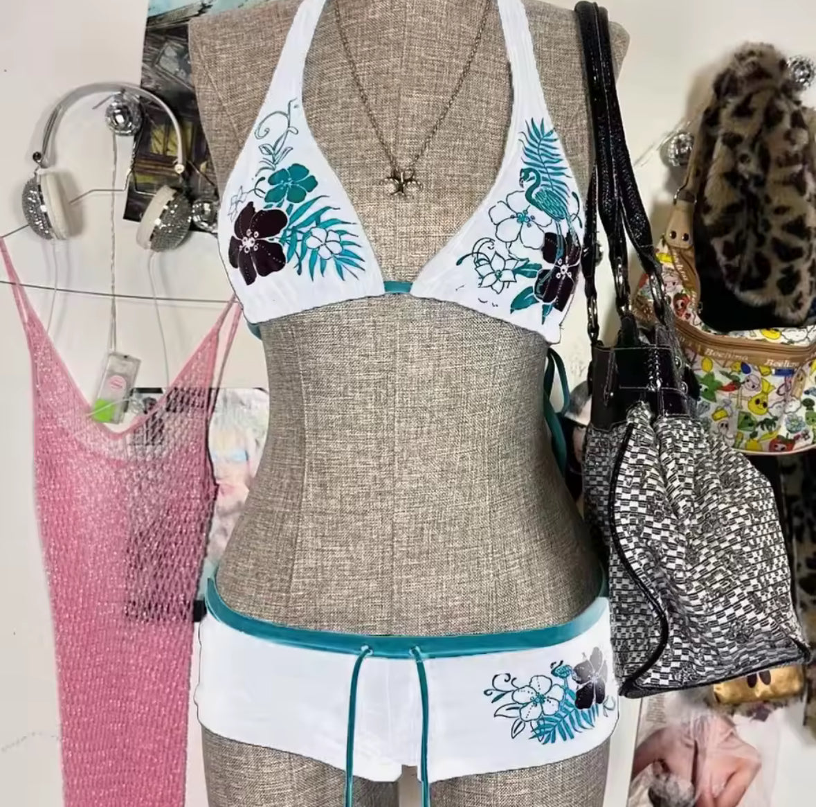 White Floral Swimsuit